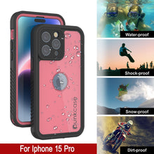 Cargar imagen en el visor de la galería, Funda impermeable IP68 para iPhone 16 Pro, Punkcase [rosa] [Serie StudStar] [Ajuste fino] [A prueba de suciedad]
