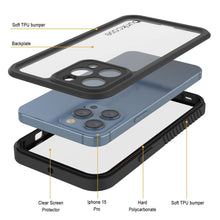 Cargar imagen en el visor de la galería, Funda impermeable IP68 para iPhone 16 Pro, Punkcase [Transparente] [Serie StudStar] [Ajuste fino] [A prueba de suciedad]
