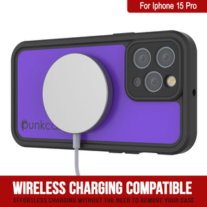 Funda impermeable IP68 para iPhone 16 Pro, Punkcase [morada] [Serie StudStar] [Ajuste fino] [A prueba de suciedad]