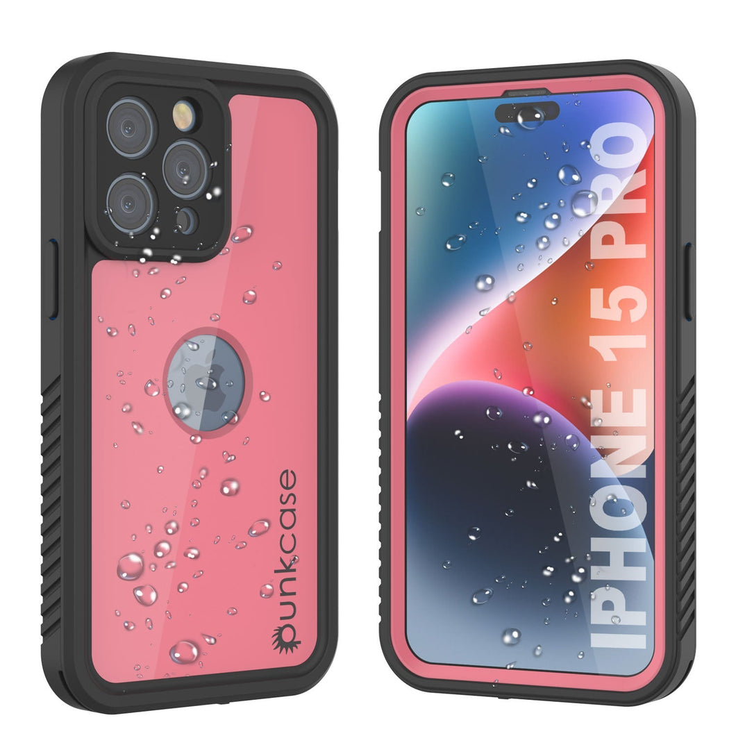 Funda impermeable IP68 para iPhone 16 Pro, Punkcase [rosa] [Serie StudStar] [Ajuste fino] [A prueba de suciedad]