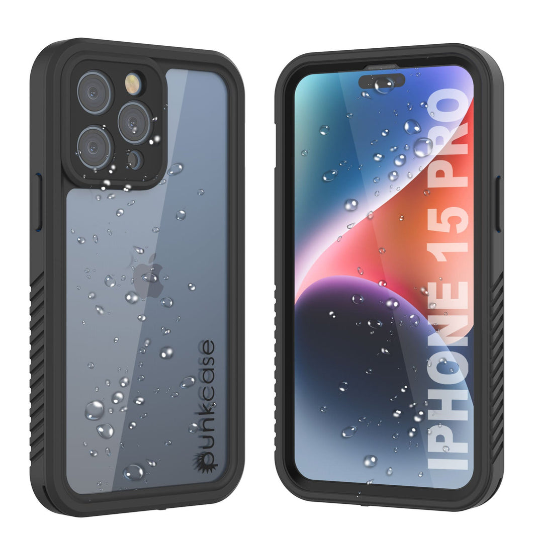 Funda impermeable IP68 para iPhone 16 Pro, Punkcase [Transparente] [Serie StudStar] [Ajuste fino] [A prueba de suciedad]