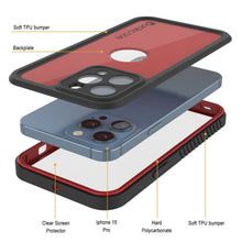 Load image into Gallery viewer, Funda impermeable IP68 para iPhone 16 Pro, Punkcase [Roja] [Serie StudStar] [Ajuste ajustado]
