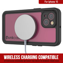 Cargar imagen en el visor de la galería, Funda resistente al agua para iPhone 15, Punkcase [Serie Extrema], cubierta de armadura con protector de pantalla incorporado [Rojo].
