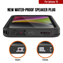 Load image into Gallery viewer, Funda impermeable para iPhone 15, Punkcase [Serie Extreme] Cubierta de armadura con protector de pantalla incorporado [Negro].
