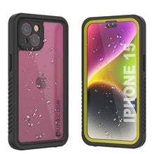 Cargar imagen en el visor de la galería, Funda impermeable para iPhone 15, Punkcase [Serie Extrema], cubierta protectora resistente con protector de pantalla incorporado [amarillo].
