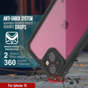 Funda impermeable IP68 para iPhone 16, Punkcase [Transparente] [Serie StudStar] [Ajuste fino] [A prueba de suciedad]