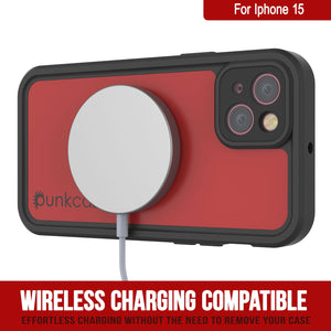 Funda impermeable IP68 para iPhone 16, Punkcase [Roja] [Serie StudStar] [Ajuste ajustado]