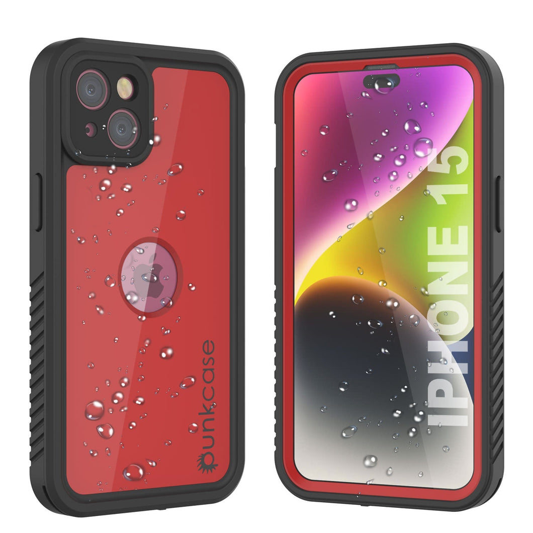 Funda impermeable IP68 para iPhone 16, Punkcase [Roja] [Serie StudStar] [Ajuste ajustado]