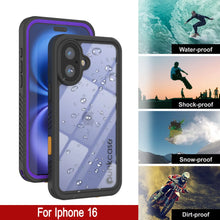 Cargar imagen en el visor de la galería, Funda impermeable para iPhone 16, Punkcase [Extreme Series] Armor Cover con protector de pantalla incorporado [púrpura]
