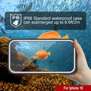 Funda impermeable para iPhone 16, Punkcase [Extreme Series] Armor Cover con protector de pantalla incorporado [blanco]