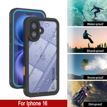 Cargar imagen en el visor de la galería, Funda impermeable para iPhone 16, Punkcase [Extreme Series] Armor Cover con protector de pantalla incorporado [azul claro]
