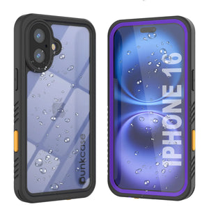 Funda impermeable para iPhone 16, Punkcase [Extreme Series] Armor Cover con protector de pantalla incorporado [púrpura]