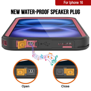 Funda impermeable para iPhone 16, Punkcase [Extreme Series] Armor Cover con protector de pantalla incorporado [rosa]