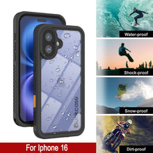 Cargar imagen en el visor de la galería, Funda impermeable para iPhone 16, Punkcase [Extreme Series] Armor Cover con protector de pantalla incorporado [Negro]
