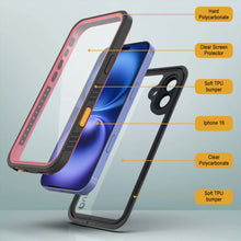 Cargar imagen en el visor de la galería, Funda impermeable para iPhone 16, Punkcase [Extreme Series] Armor Cover con protector de pantalla incorporado [rosa]
