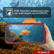 Load image into Gallery viewer, Funda impermeable para iPhone 16, Punkcase [Extreme Series] Armor Cover con protector de pantalla incorporado [Rojo]
