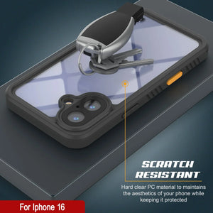 Funda impermeable para iPhone 16, Punkcase [Extreme Series] Armor Cover con protector de pantalla incorporado [blanco]