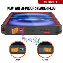 Load image into Gallery viewer, Funda impermeable para iPhone 16, Punkcase [Extreme Series] Armor Cover con protector de pantalla incorporado [Rojo]
