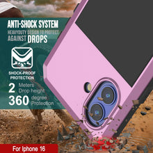 Cargar imagen en el visor de la galería, Funda de metal para iPhone 16, carcasa resistente de grado militar [a prueba de golpes], carcasa rígida de cuerpo completo [rosa]
