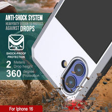 Cargar imagen en el visor de la galería, Funda de metal para iPhone 16, carcasa de armadura de grado militar resistente [a prueba de golpes], carcasa rígida de cuerpo completo [blanca]
