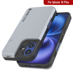 Estuche con batería para iPhone 16 Plus, batería externa PunkJuice de 8000 mAh con carga rápida MagSafe y protector de pantalla | [Blanco]