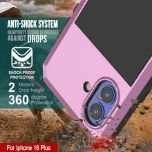 Load image into Gallery viewer, Funda de metal para iPhone 16 Plus, carcasa resistente de grado militar [a prueba de golpes], carcasa rígida de cuerpo completo [rosa]
