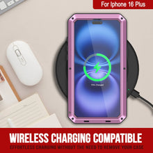 Load image into Gallery viewer, Funda de metal para iPhone 16 Plus, carcasa resistente de grado militar [a prueba de golpes], carcasa rígida de cuerpo completo [rosa]
