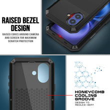 Load image into Gallery viewer, Funda de metal para iPhone 16 Plus, carcasa de armadura resistente de grado militar [a prueba de golpes], carcasa rígida de cuerpo completo [negra]
