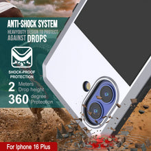 Load image into Gallery viewer, Funda de metal para iPhone 16 Plus, carcasa de armadura resistente de grado militar [a prueba de golpes], carcasa rígida de cuerpo completo [blanca]
