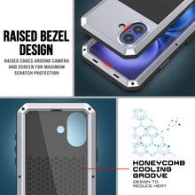 Load image into Gallery viewer, Funda de metal para iPhone 16 Plus, carcasa de armadura resistente de grado militar [a prueba de golpes], carcasa rígida de cuerpo completo [blanca]
