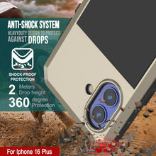 Load image into Gallery viewer, Funda de metal para iPhone 16 Plus, carcasa resistente de grado militar [a prueba de golpes], carcasa rígida de cuerpo completo [dorada]
