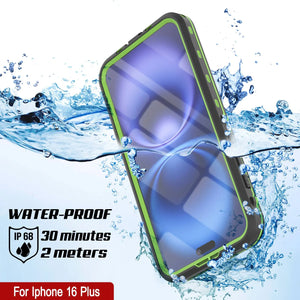 Funda impermeable para iPhone 16+ Plus, Punkcase SpikeStar Light-Green Series | Funda fina de 2 m sumergible IP68
