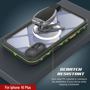 Funda impermeable para iPhone 16+ Plus, Punkcase SpikeStar Light-Green Series | Funda fina de 2 m sumergible IP68