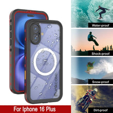 Cargar imagen en el visor de la galería, Funda impermeable para iPhone 16+ Plus, Punkcase SpikeStar Red Series | Ajuste fino, 2 m, sumergible, IP68
