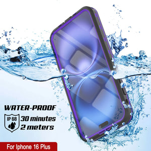 Funda impermeable para iPhone 16+ Plus, Punkcase SpikeStar Purple Series | Funda fina de 2 m sumergible IP68