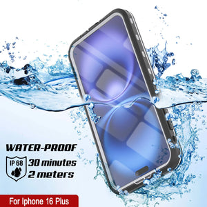 Funda impermeable para iPhone 16+ Plus, Punkcase SpikeStar White Series | Funda fina de 2 m sumergible IP68