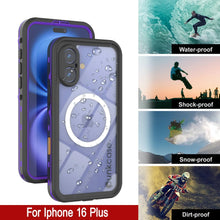 Cargar imagen en el visor de la galería, Funda impermeable para iPhone 16+ Plus, Punkcase SpikeStar Purple Series | Funda fina de 2 m sumergible IP68
