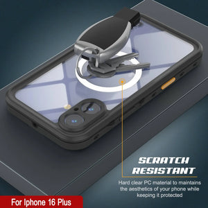 Funda impermeable para iPhone 16+ Plus, Punkcase SpikeStar Black Series | Ajuste fino, 2 m, sumergible, IP68