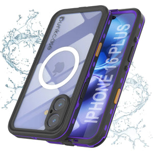 Funda impermeable para iPhone 16+ Plus, Punkcase SpikeStar Purple Series | Funda fina de 2 m sumergible IP68