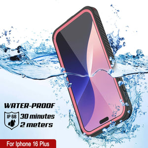 Funda impermeable para iPhone 16 Plus, Punkcase [Extreme Mag Series] Armor Cover con protector de pantalla incorporado [rosa]