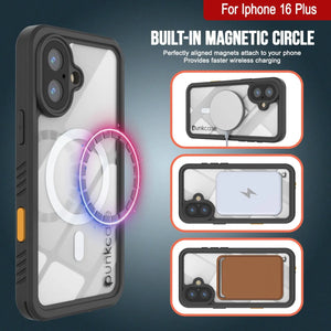 Funda impermeable para iPhone 16 Plus, Punkcase [Extreme Mag Series] Armor Cover con protector de pantalla incorporado [Amarillo]