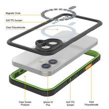 Cargar imagen en el visor de la galería, Funda impermeable para iPhone 16 Plus, Punkcase [Extreme Mag Series] Armor Cover con protector de pantalla incorporado [Verde]
