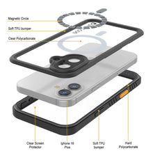 Cargar imagen en el visor de la galería, Funda impermeable para iPhone 16 Plus, Punkcase [Extreme Mag Series] Armor Cover con protector de pantalla incorporado [gris]
