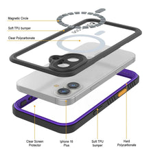 Cargar imagen en el visor de la galería, Funda impermeable para iPhone 16 Plus, Punkcase [Extreme Mag Series] Armor Cover con protector de pantalla incorporado [púrpura]
