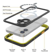 Cargar imagen en el visor de la galería, Funda impermeable para iPhone 16 Plus, Punkcase [Extreme Mag Series] Armor Cover con protector de pantalla incorporado [Amarillo]
