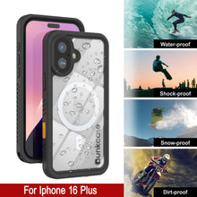 Cargar imagen en el visor de la galería, Funda impermeable para iPhone 16 Plus, Punkcase [Extreme Mag Series] Armor Cover con protector de pantalla incorporado [Negro]
