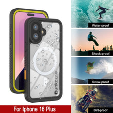 Cargar imagen en el visor de la galería, Funda impermeable para iPhone 16 Plus, Punkcase [Extreme Mag Series] Armor Cover con protector de pantalla incorporado [Amarillo]
