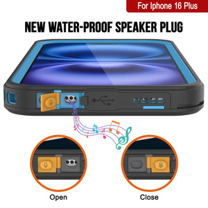 Funda impermeable para iPhone 16 Plus, Punkcase [Extreme Series] Armor Cover con protector de pantalla incorporado [azul marino]