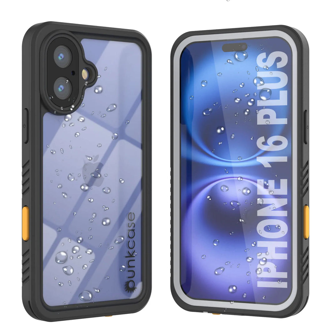 Funda impermeable para iPhone 16 Plus, Punkcase [Extreme Series] Armor Cover con protector de pantalla incorporado [blanco]