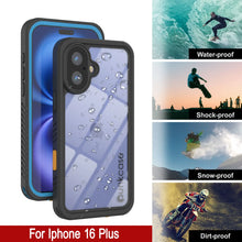 Cargar imagen en el visor de la galería, Funda impermeable para iPhone 16 Plus, Punkcase [Extreme Series] Armor Cover con protector de pantalla incorporado [azul marino]
